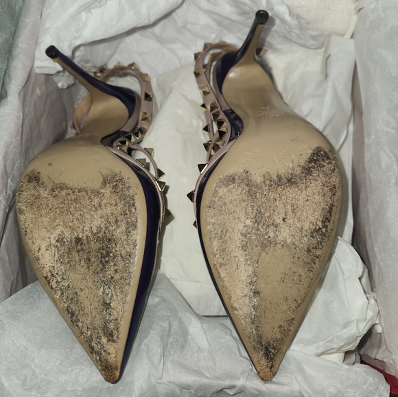 VALENTINO Garavani Rockstud Patent Purp/Nude Pumps - Picture 10 of 11